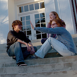 Students Hanging Out On Campus Steps - LAICU